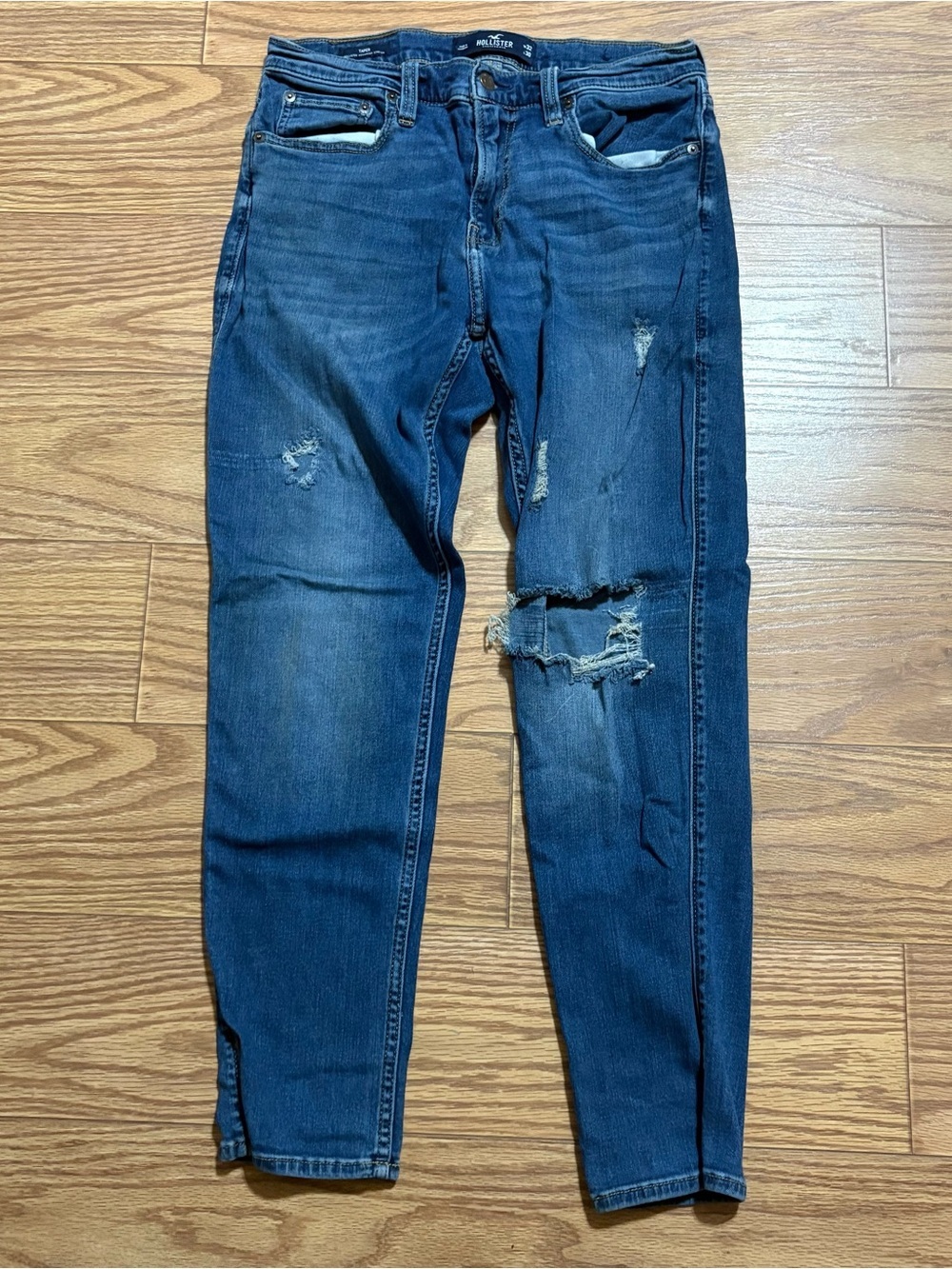 Hollister Advanced Stretch Taper Distressed Men’s Preppy Denim Jeans 32 x 30